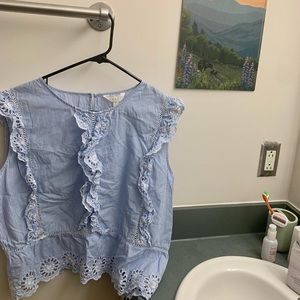 Summer blue lace tank